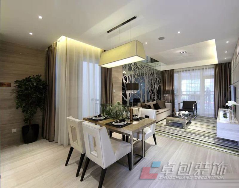 140㎡后現(xiàn)代風格裝修設計餐廳效果圖