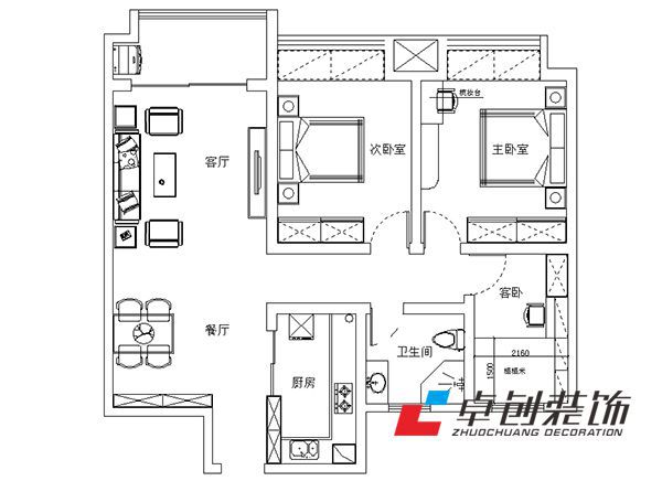 方夢華苑簡歐風格裝修案例