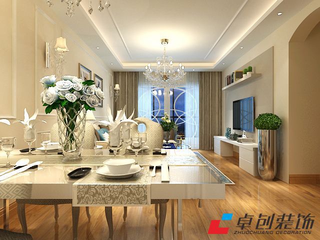 方夢華苑簡歐風格裝修案例